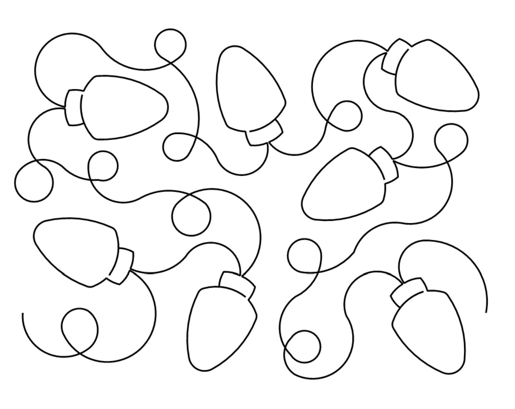Christmas Lights Digital E2E Wildflower Quilting Pantograph Close Up