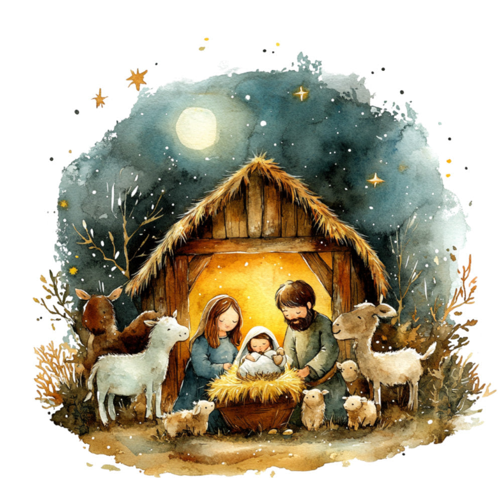 Christmas Nativity Scene Fabric Panel 6