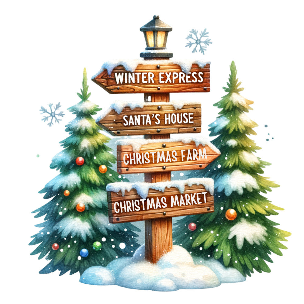Christmas Signpost Fabric Panel 10