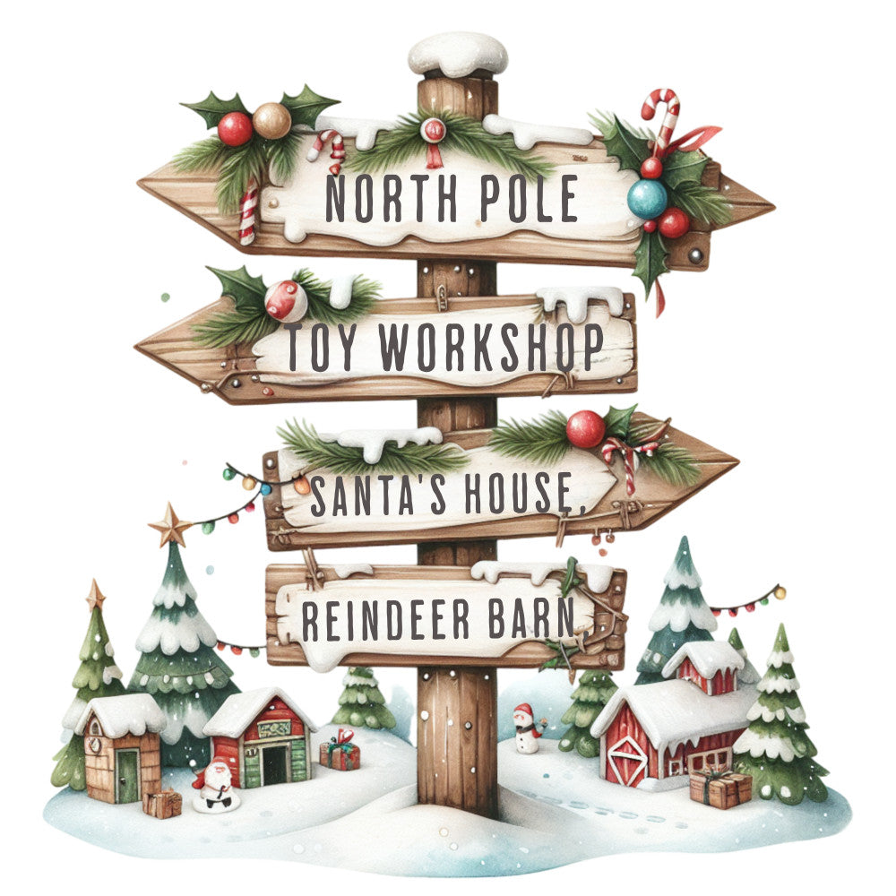 Christmas Signpost Fabric Panel 2