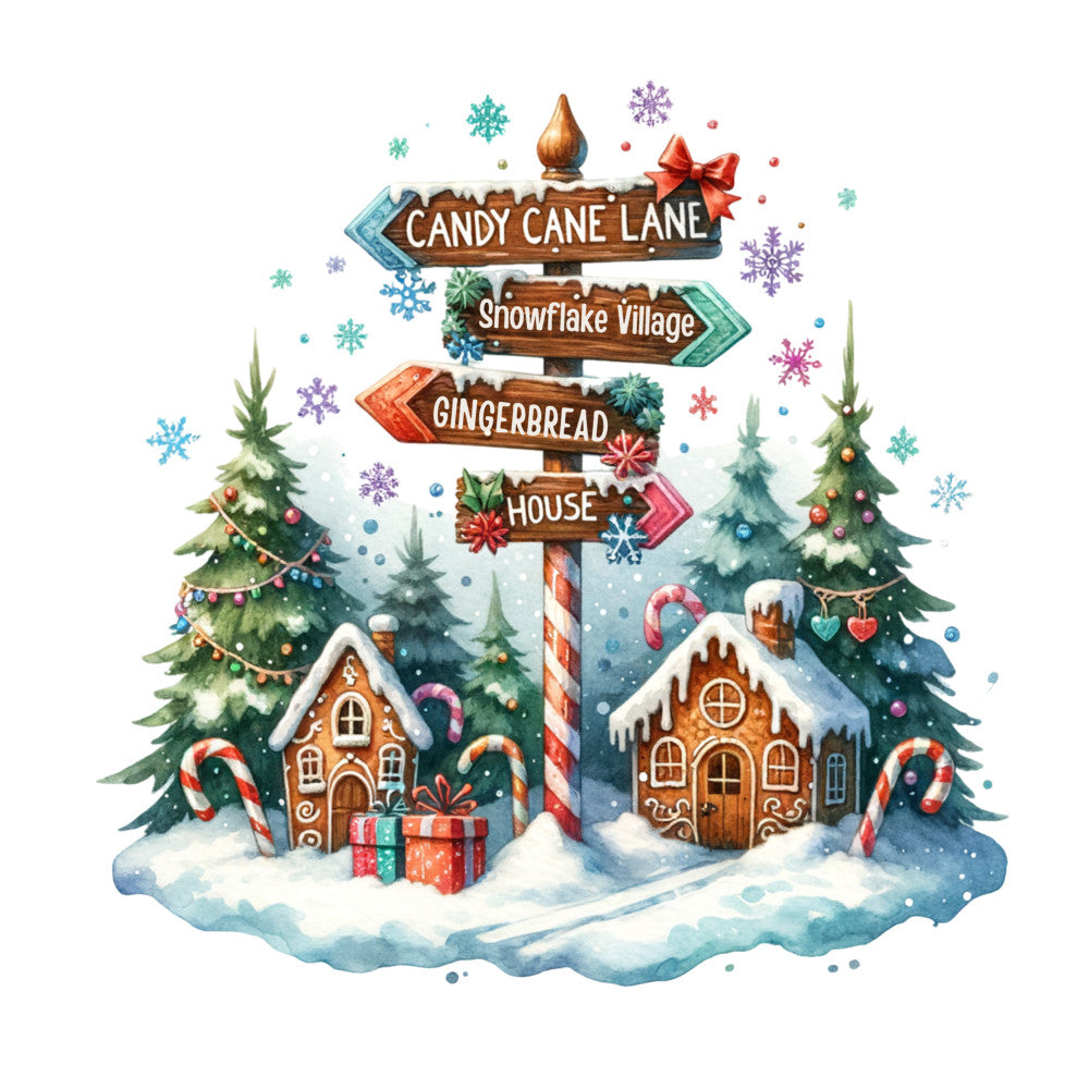 Christmas Signpost Fabric Panel 3
