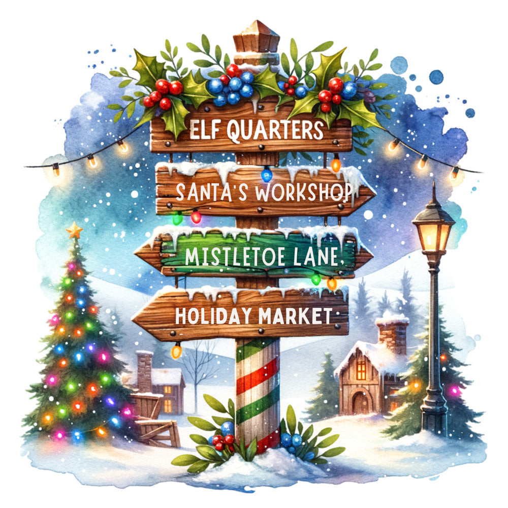 Christmas Signpost Fabric Panel 4