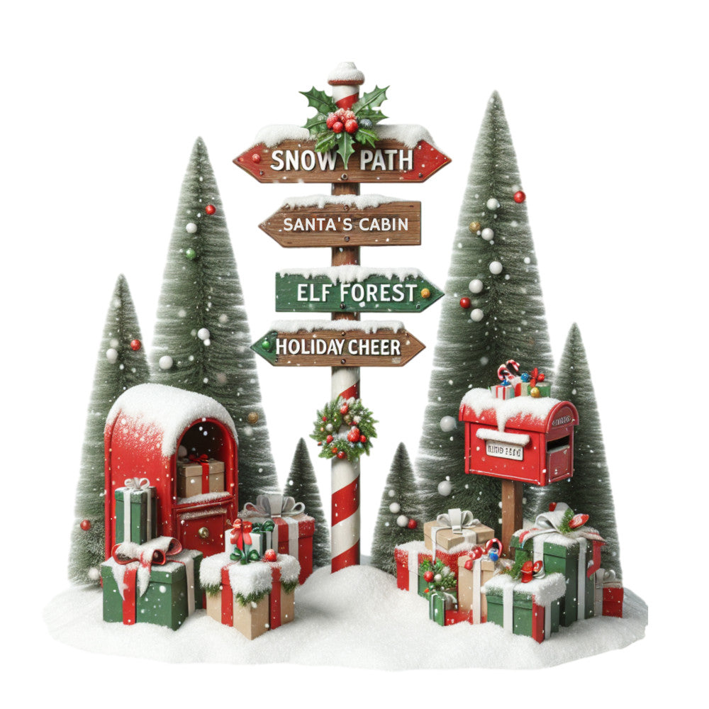 Christmas Signpost Fabric Panel 5