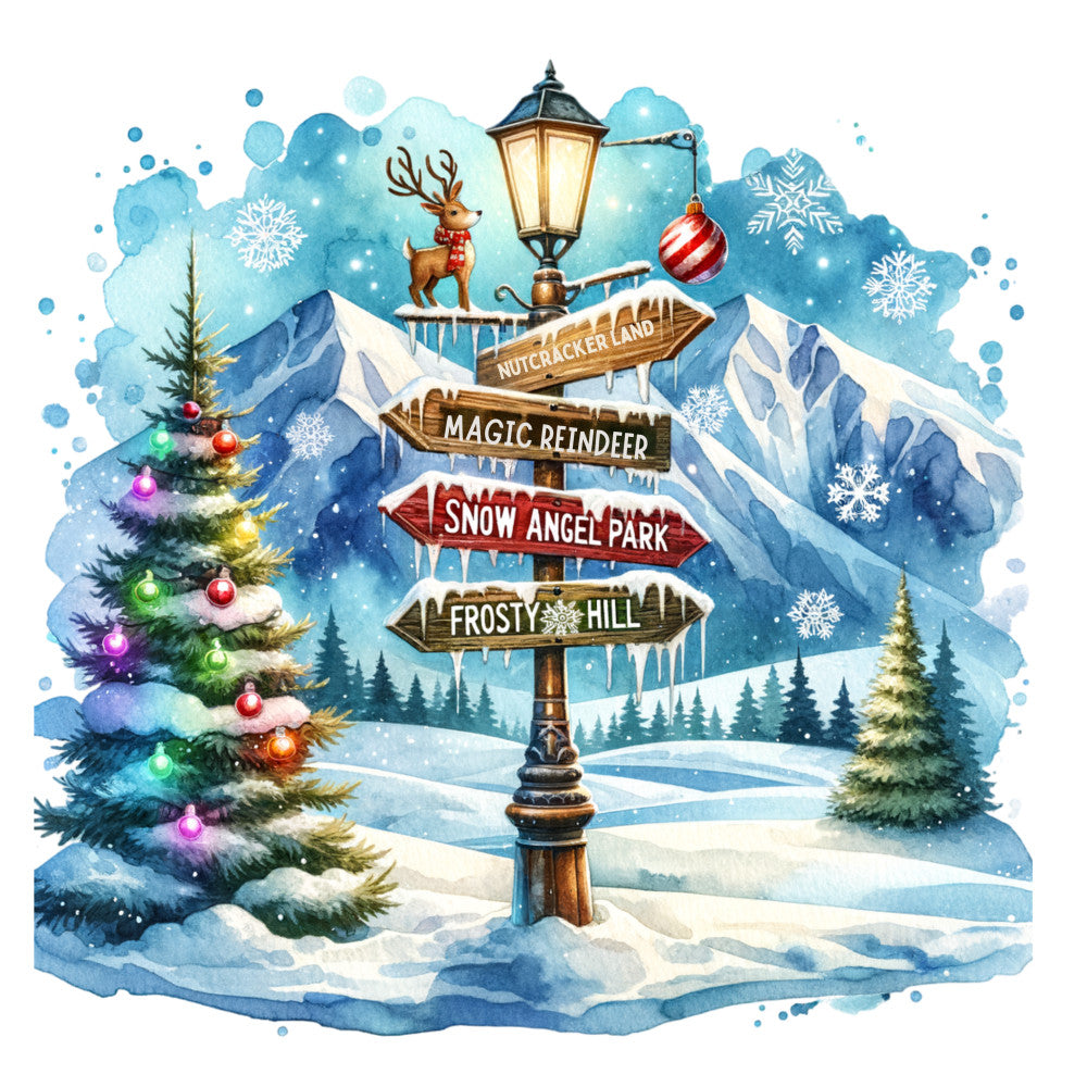 Christmas Signpost Fabric Panel 6