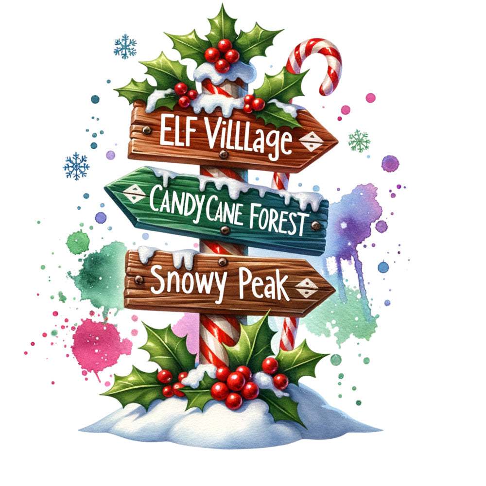 Christmas Signpost Fabric Panel 7