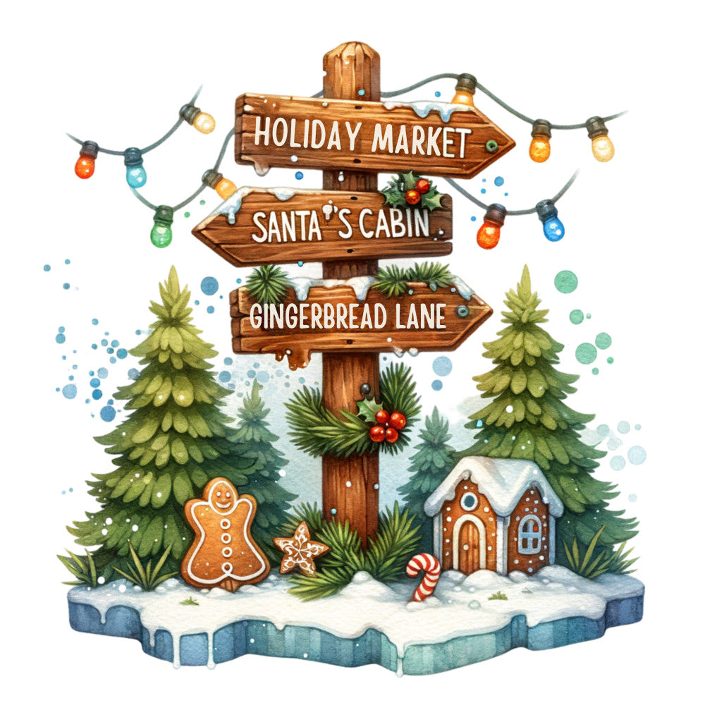 Christmas Signpost Fabric Panel 8