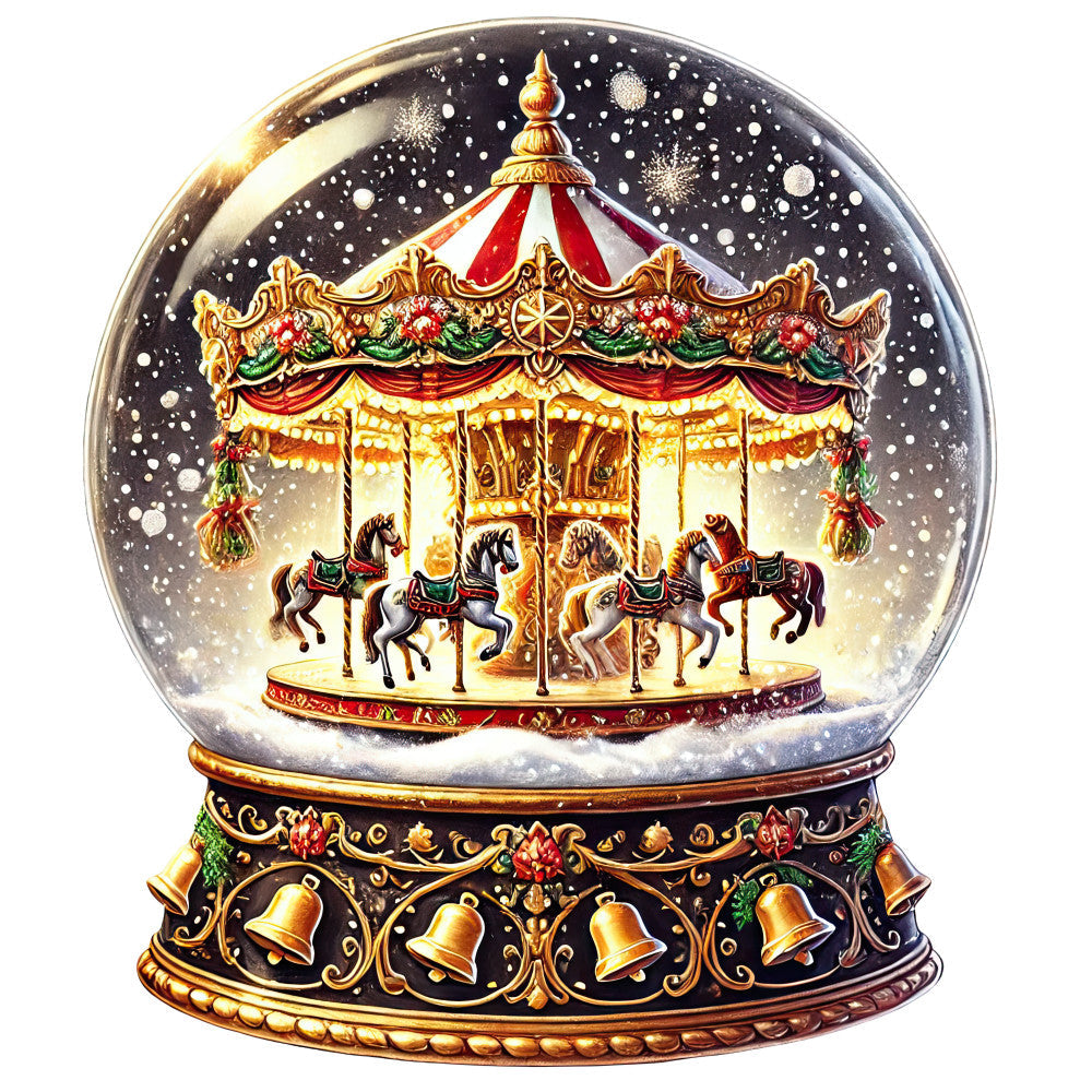 Christmas Snow Globes Fabric Panel 8