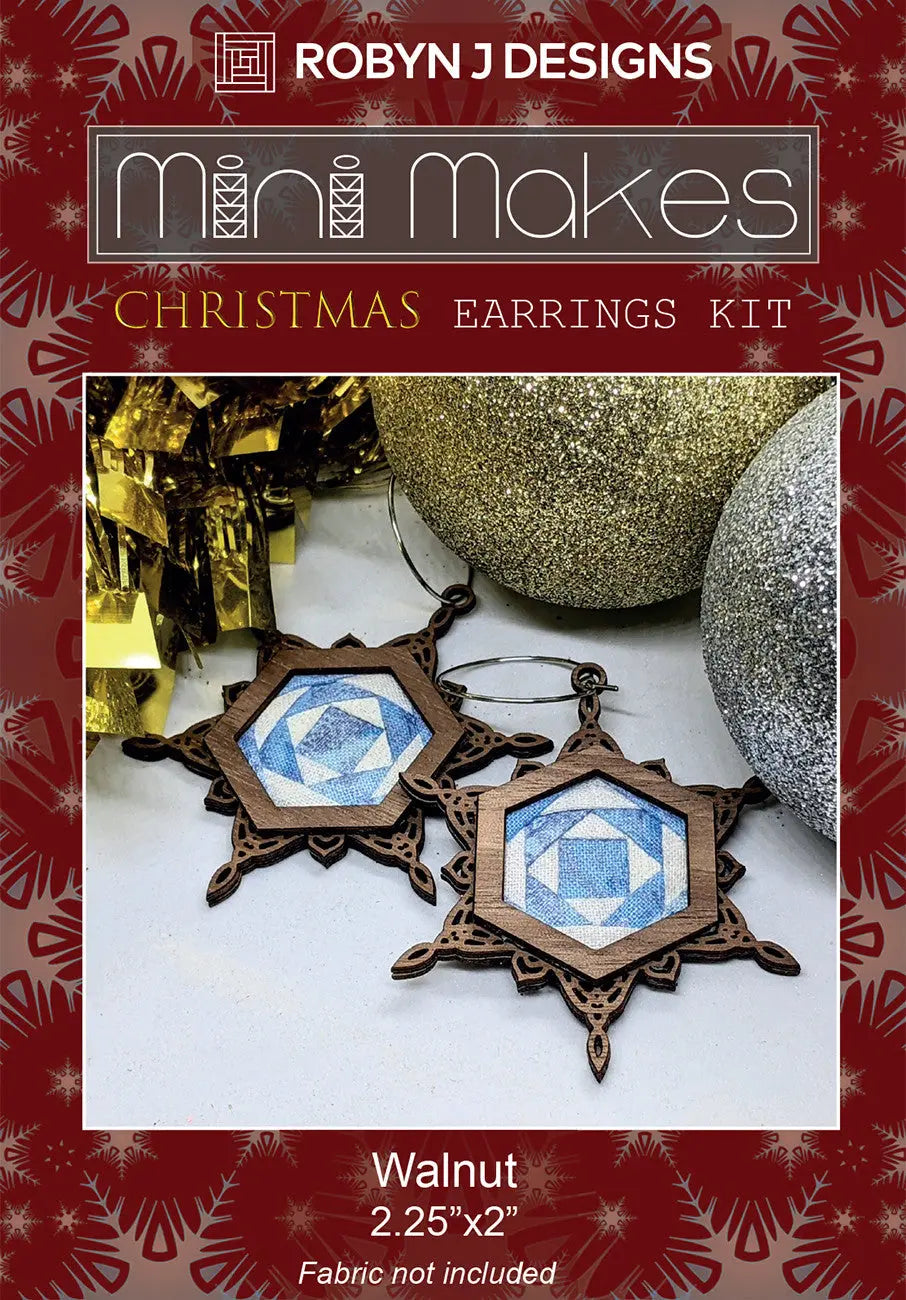 Christmas Snowflake Earring Walnut - Linda's Electric Quilters