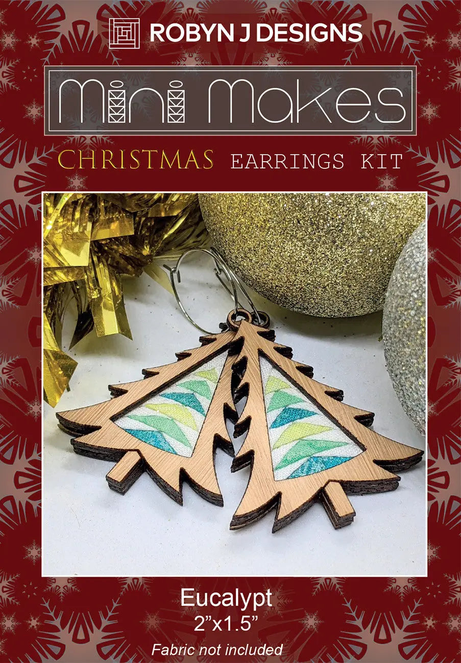 Christmas Tree Earring Eucalypt - Linda's Electric Quilters