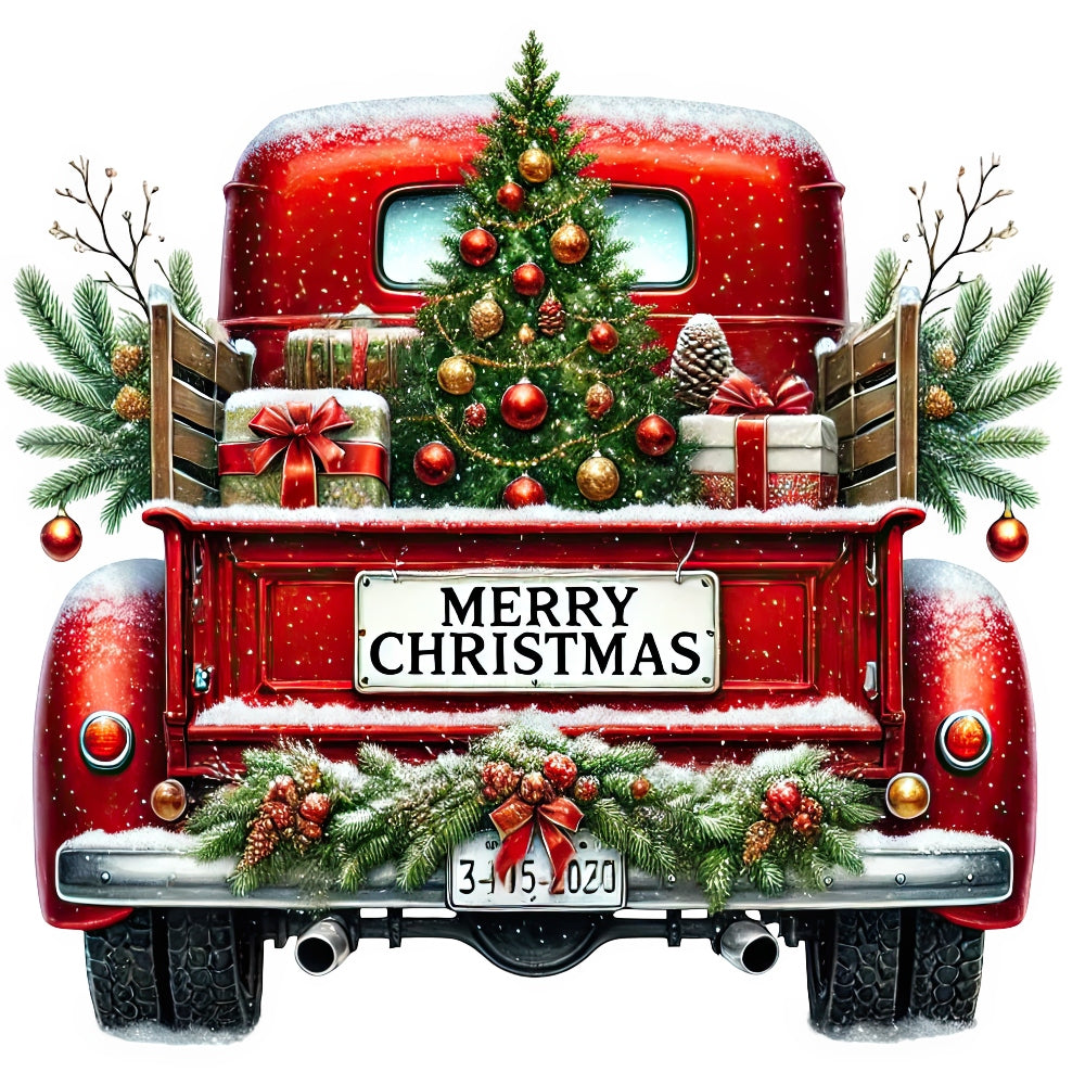 Christmas Trucks Fabric Panel 1
