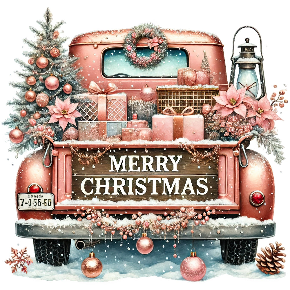Christmas Trucks Fabric Panel 14