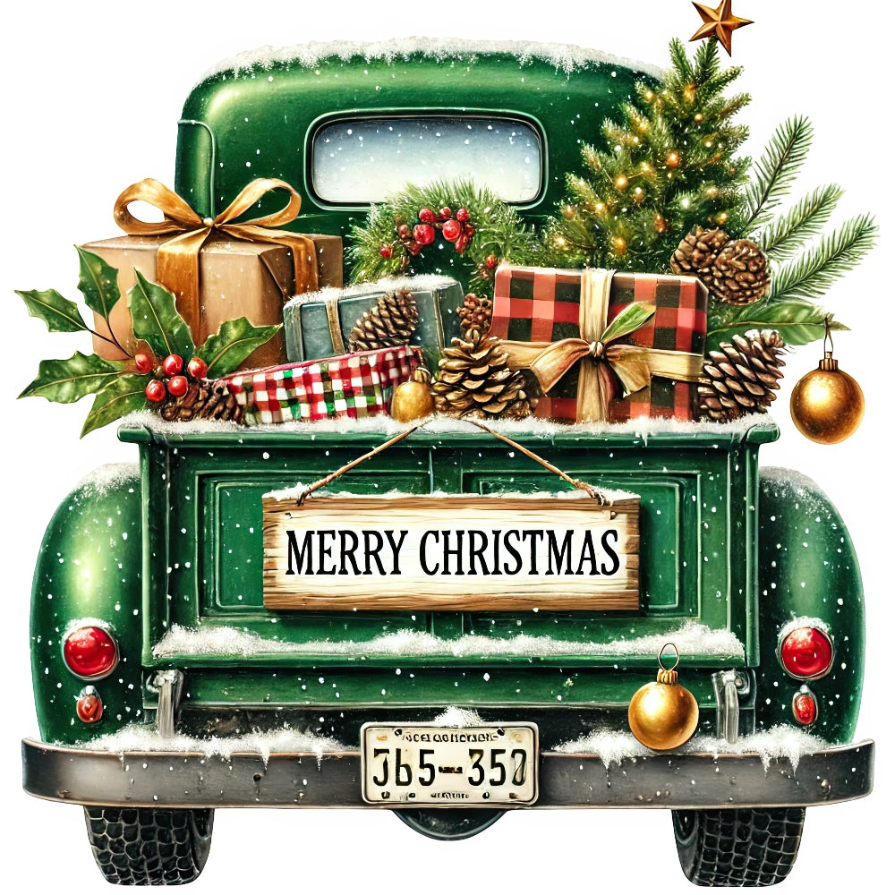 Christmas Trucks Fabric Panel 5