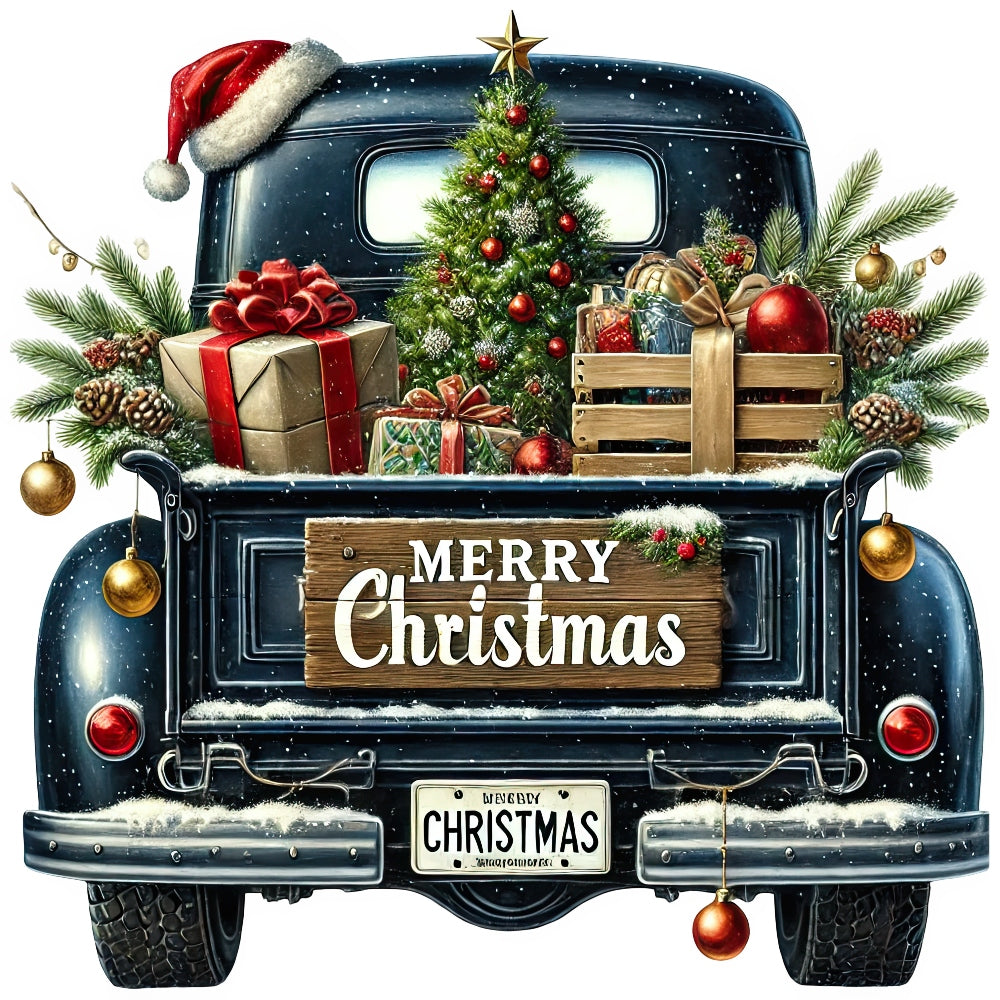 Christmas Trucks Fabric Panel 8 QuiltingFabricPanels