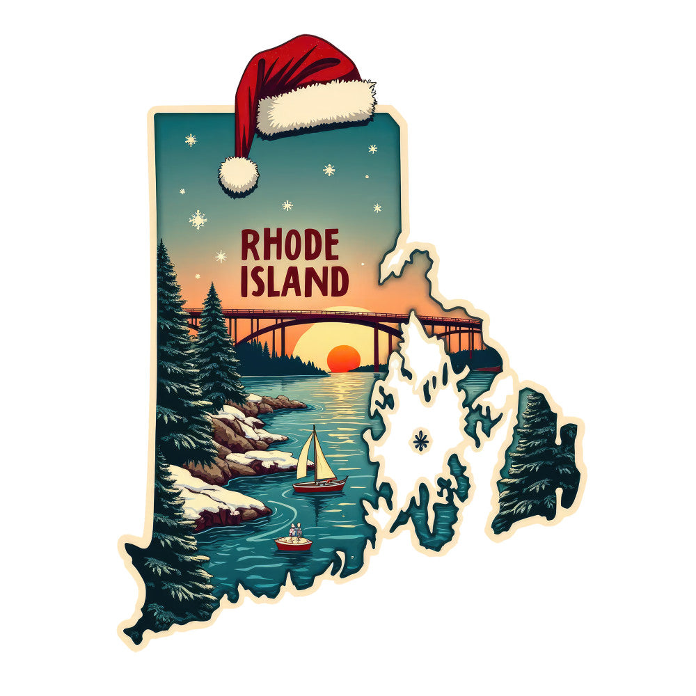 Christmas US States Fabric Panel 12