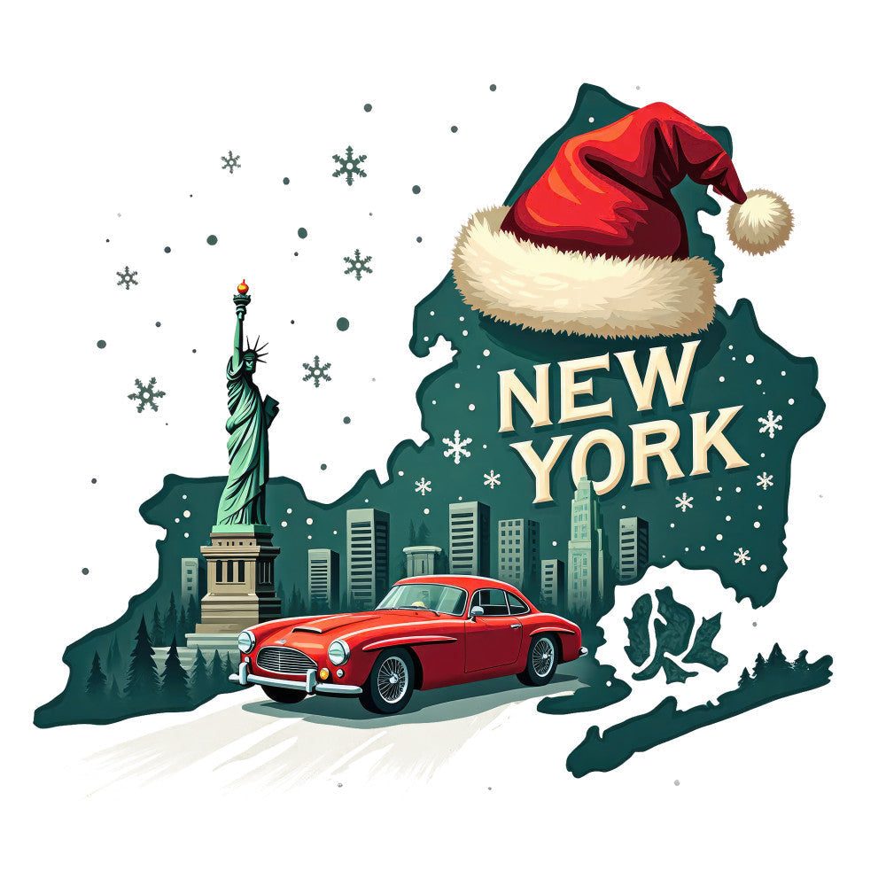 Christmas US States Fabric Panel 19