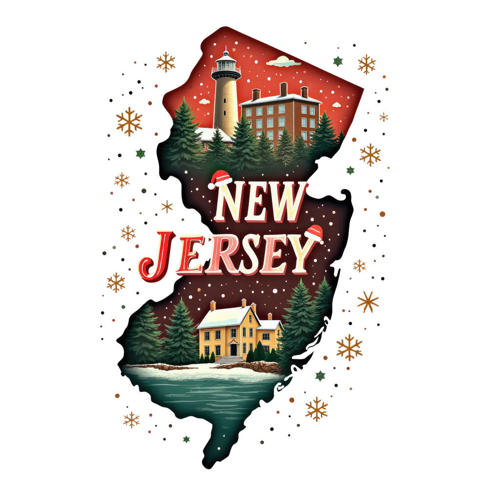 Christmas US States Fabric Panel 21