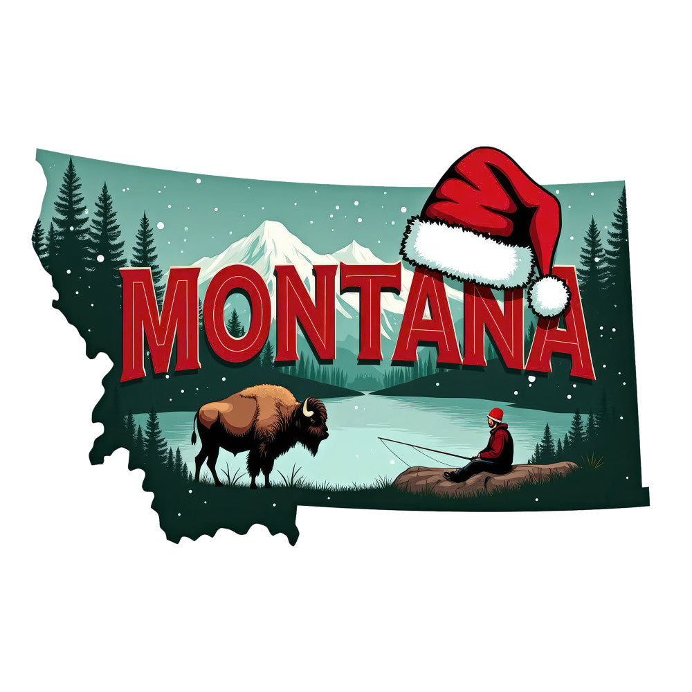 Christmas US States Fabric Panel 25
