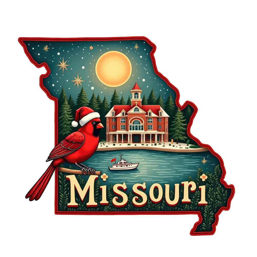 Christmas US States Fabric Panel 26