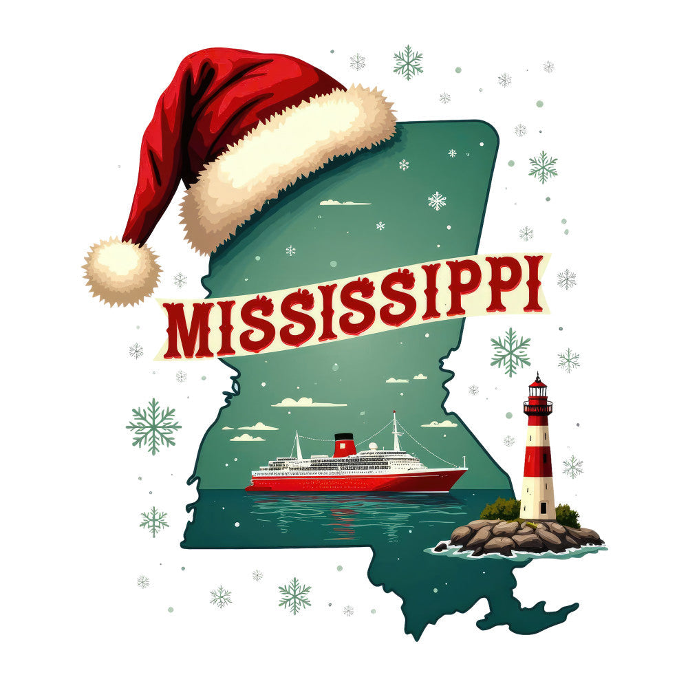 Christmas US States Fabric Panel 27
