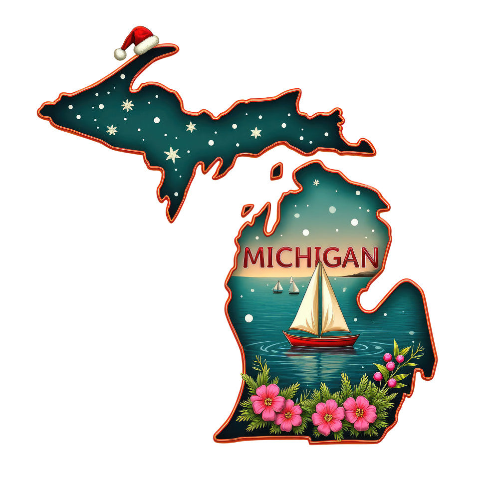 Christmas US States Fabric Panel 29