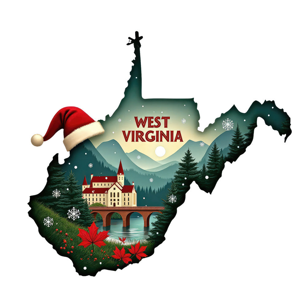 Christmas US States Fabric Panel 3