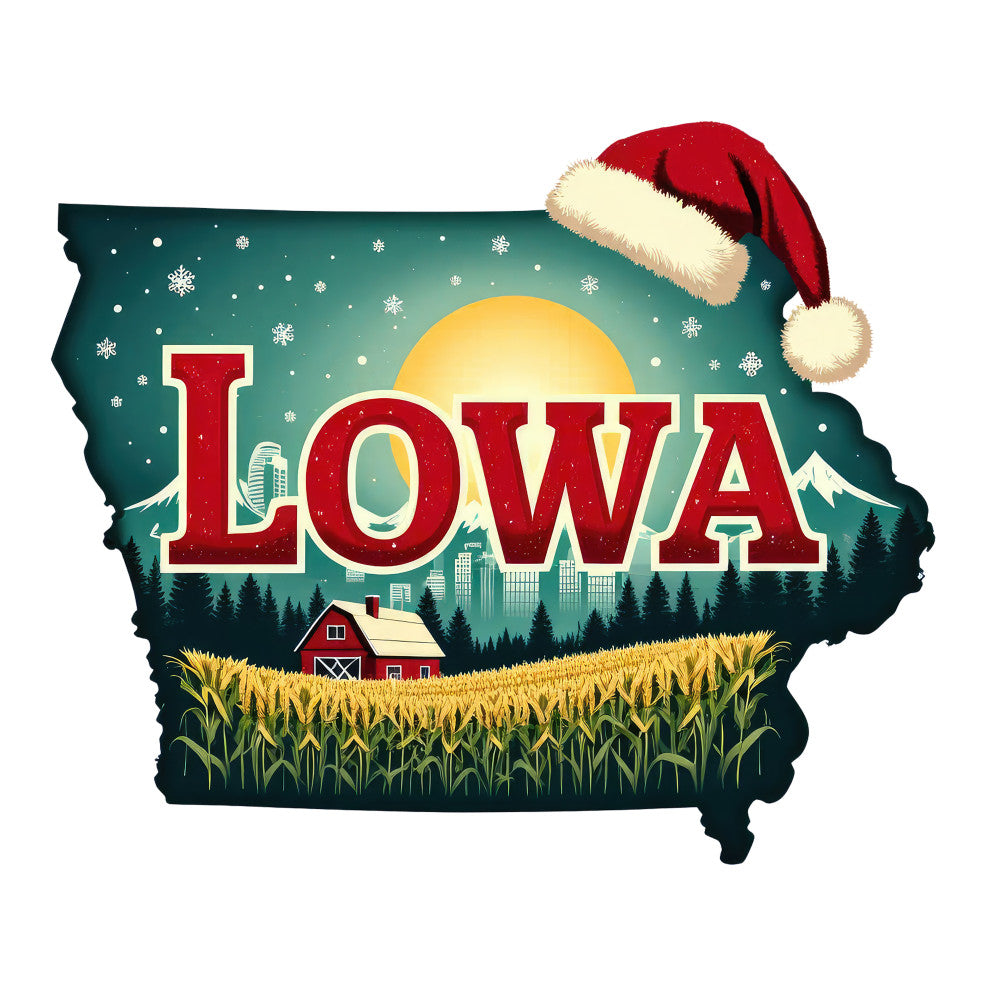 Christmas US States Fabric Panel 33