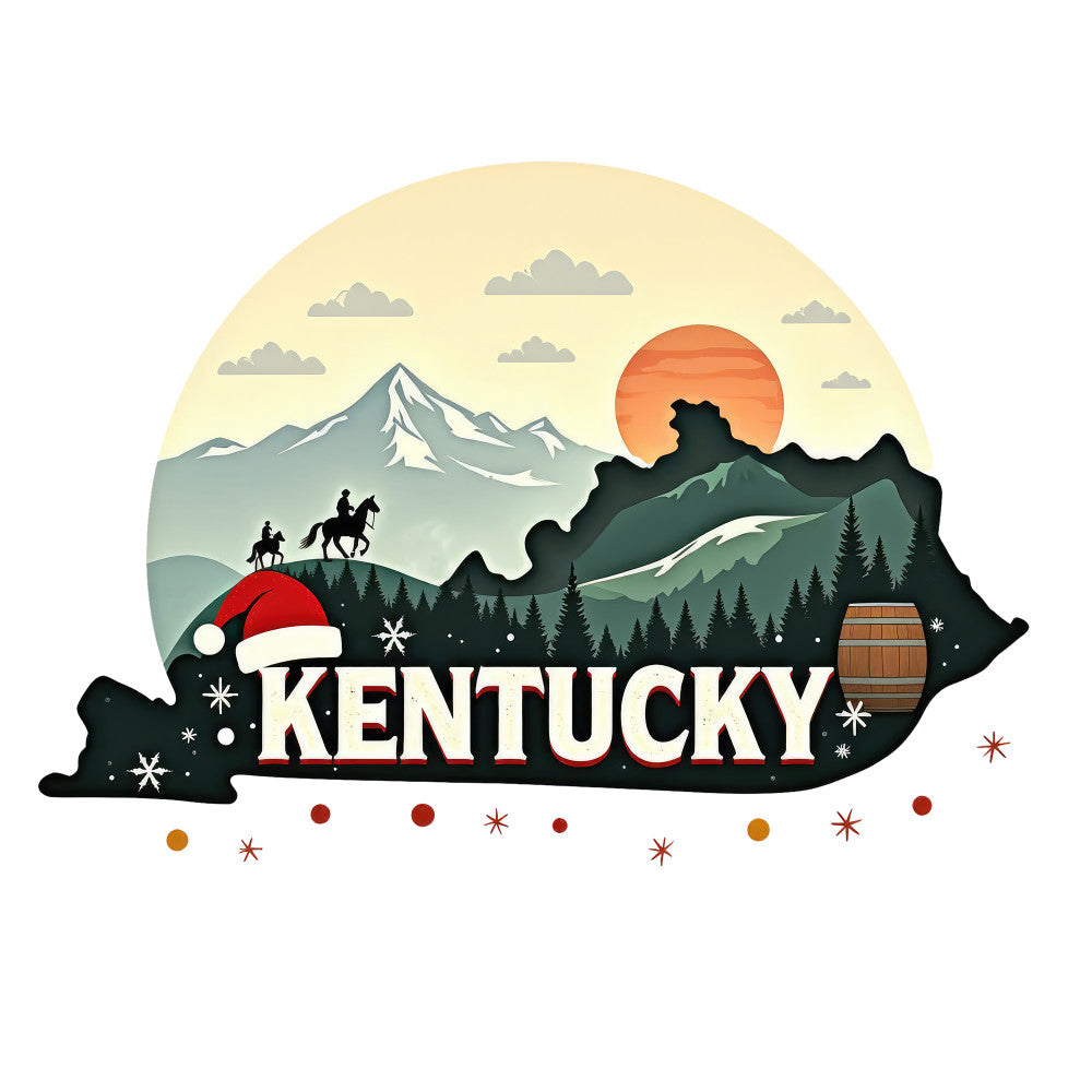 Christmas US States Fabric Panel 35
