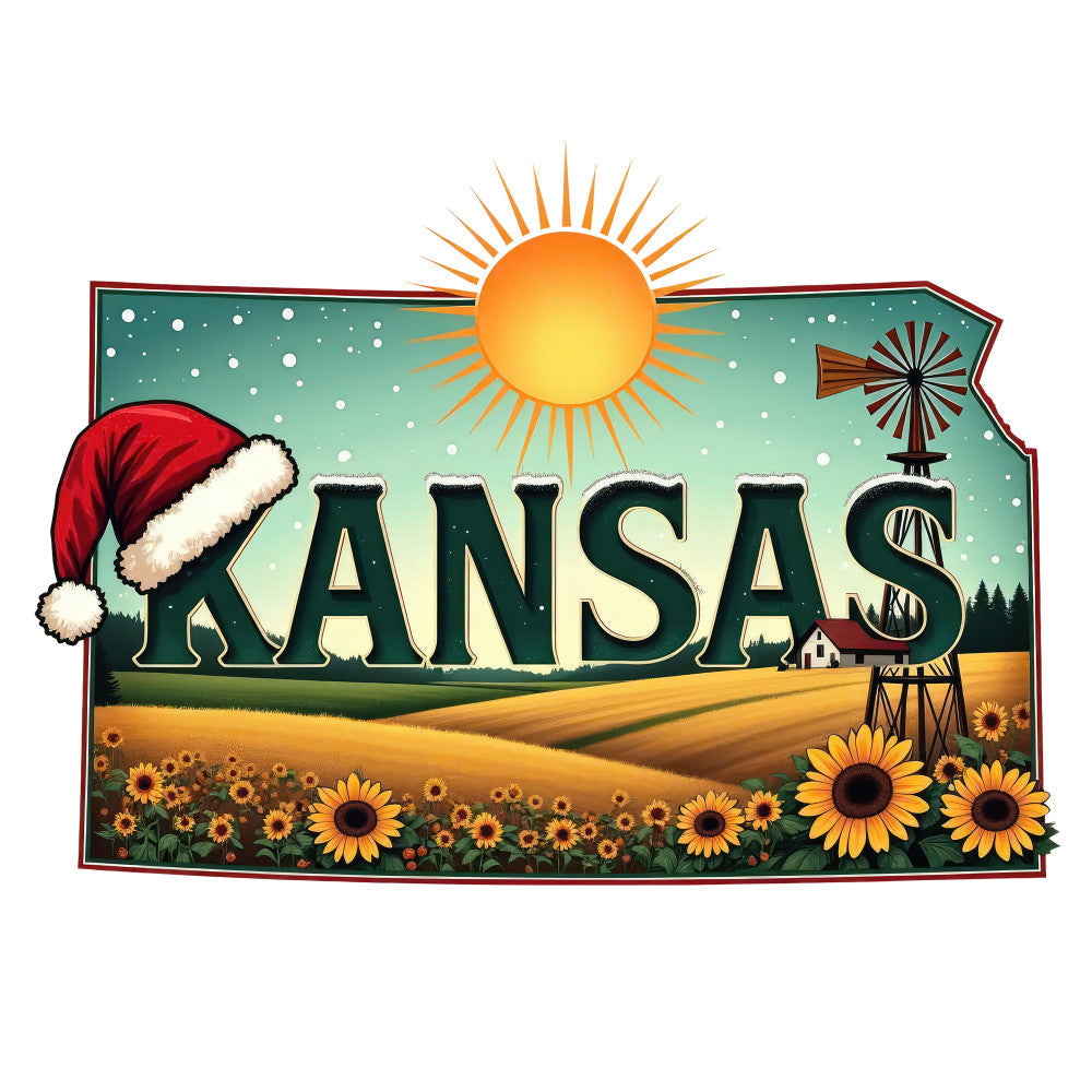 Christmas US States Fabric Panel 36