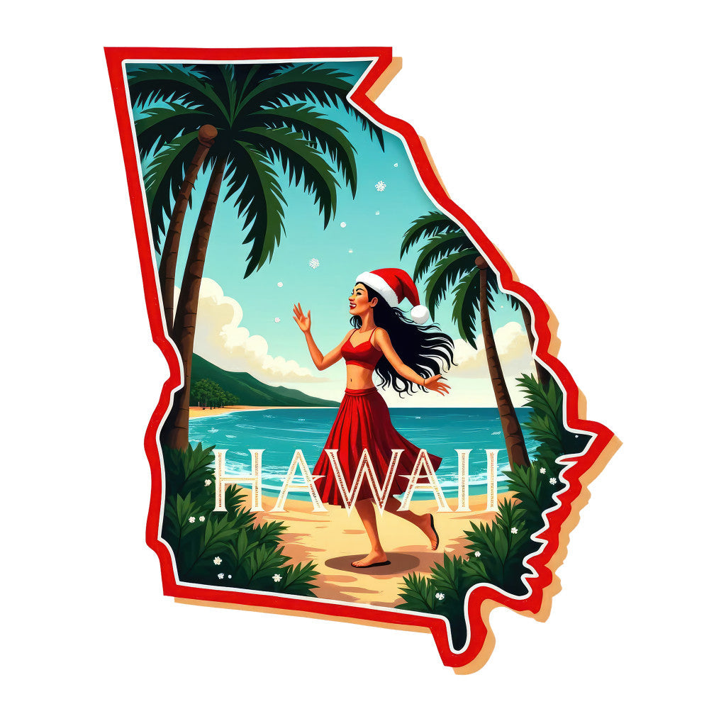 Christmas US States Fabric Panel 40