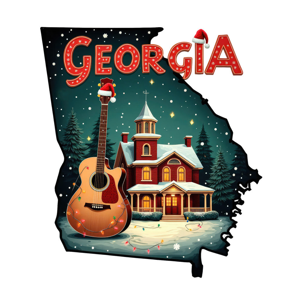 Christmas US States Fabric Panel 41