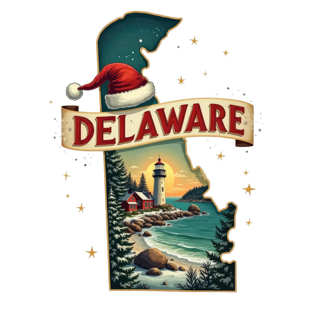 Christmas US States Fabric Panel 43
