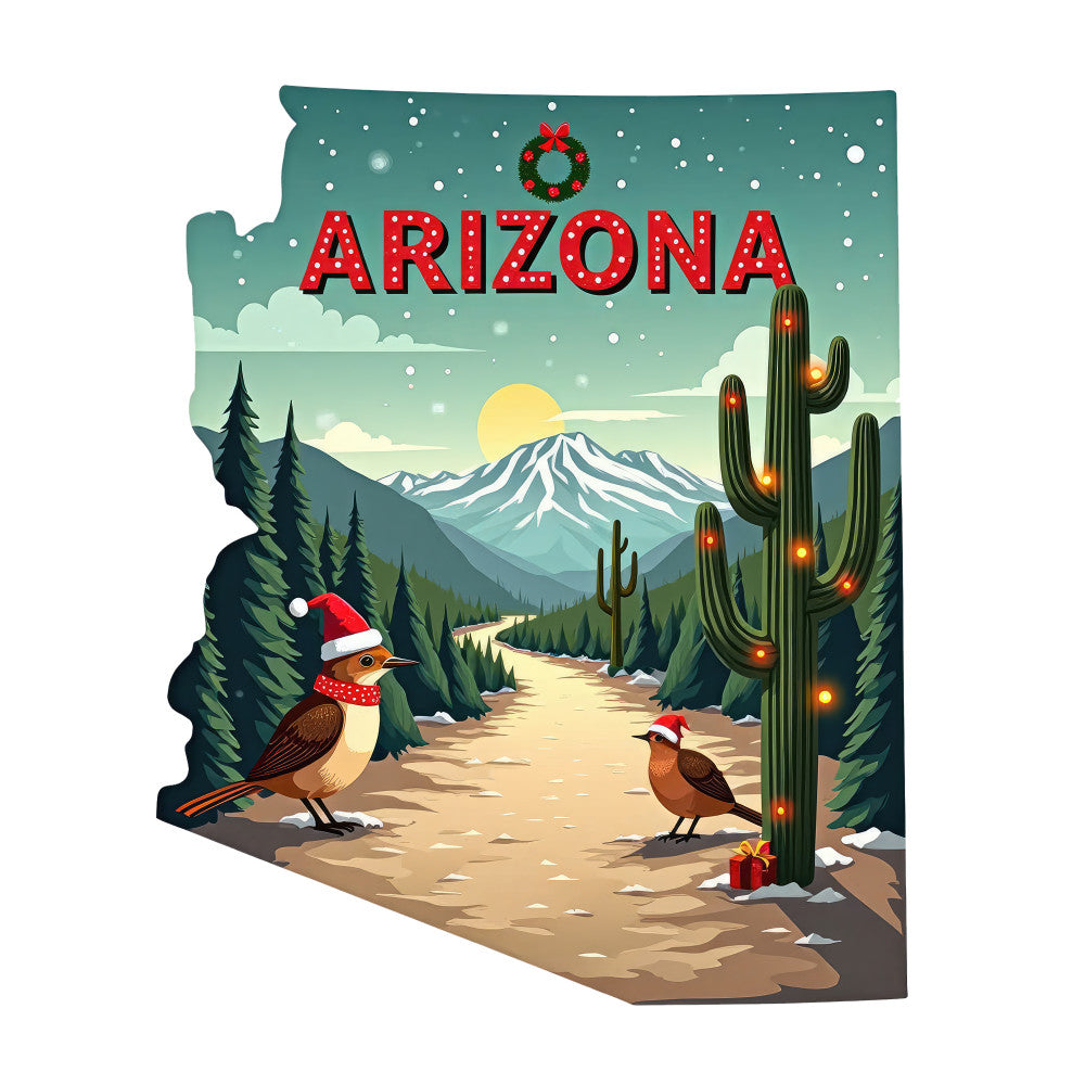 Christmas US States Fabric Panel 48