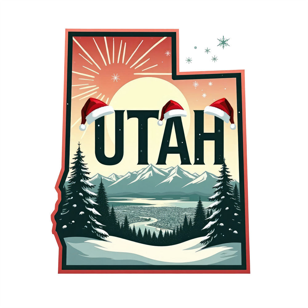 Christmas US States Fabric Panel 7