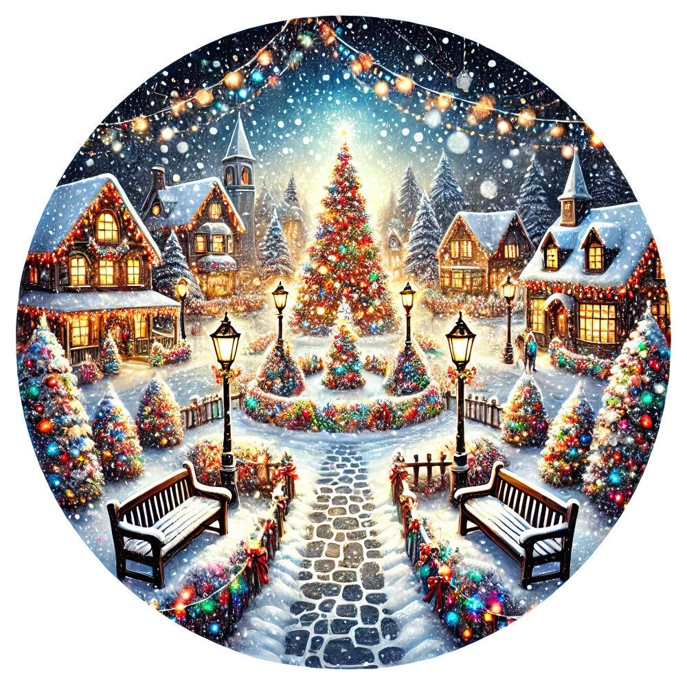 Christmas Villages Fabric Panel 12