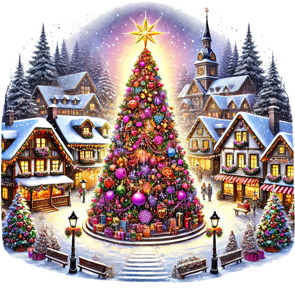 Christmas Villages Fabric Panel 75 QuiltingFabricPanels