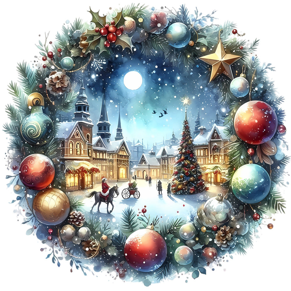 Christmas Winter Scene 27 Fabric Panel