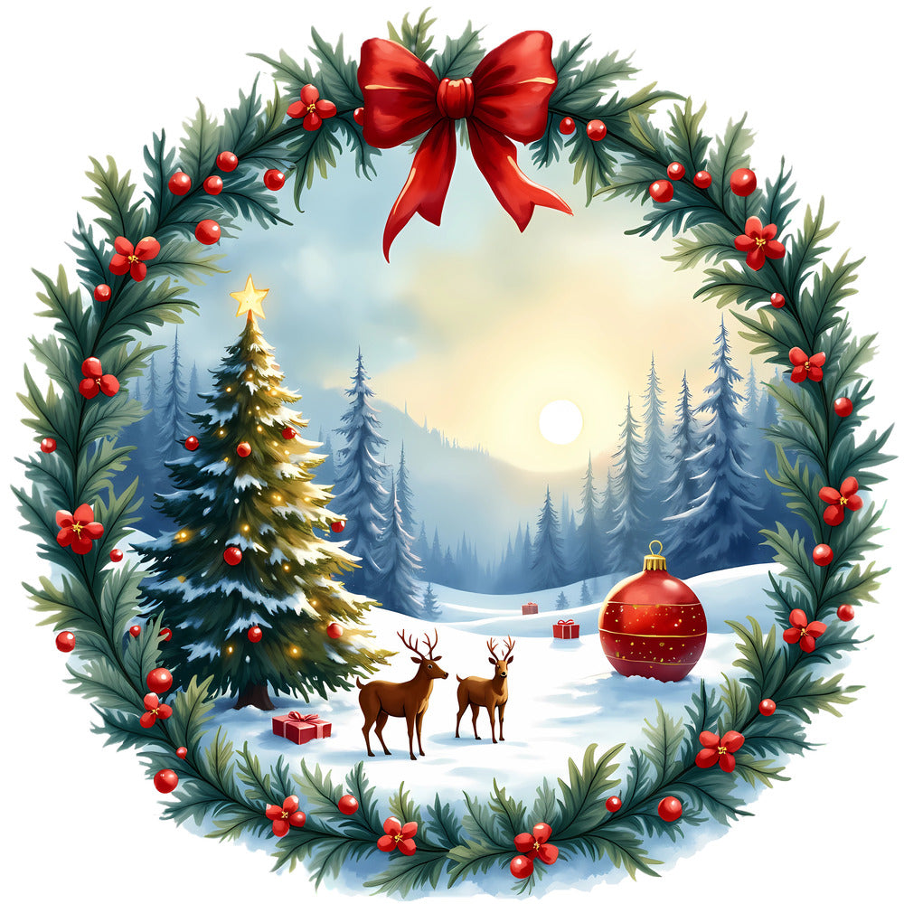 Christmas Winter Scene 3 Fabric Panel QuiltingFabricPanels