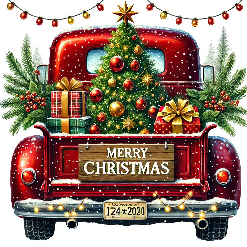 Christmas Trucks Fabric Panel 7