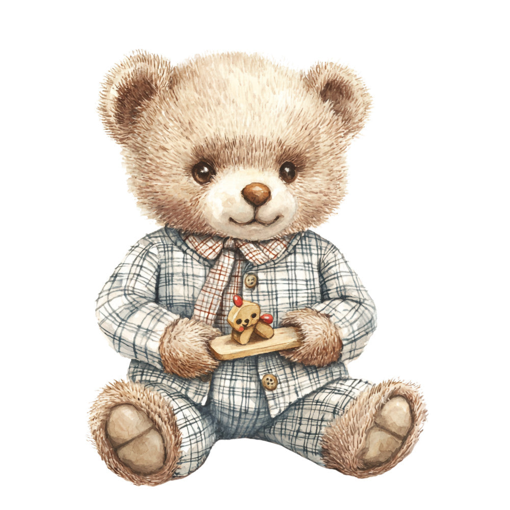 Classic Teddy Bear Fabric Panel 12 QuiltingFabricPanels
