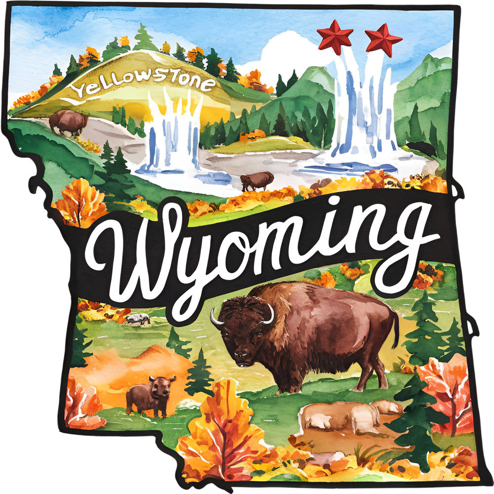 Classic US States Fabric Panel 27