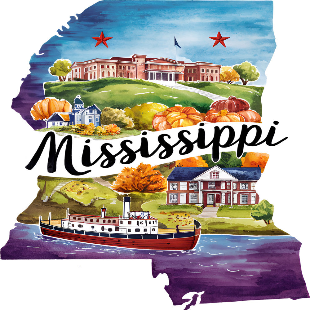 Classic US States Fabric Panel 32