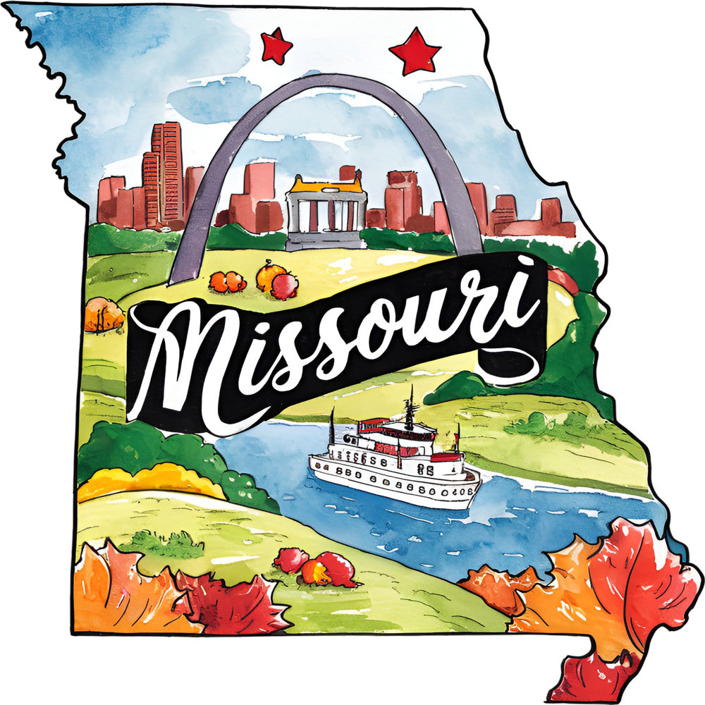 Classic US States Fabric Panel 37