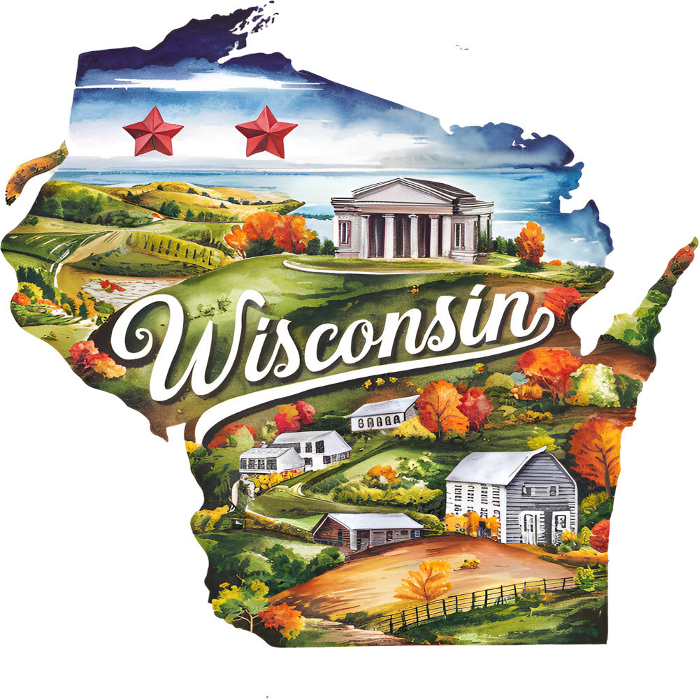 Classic US States Fabric Panel 46
