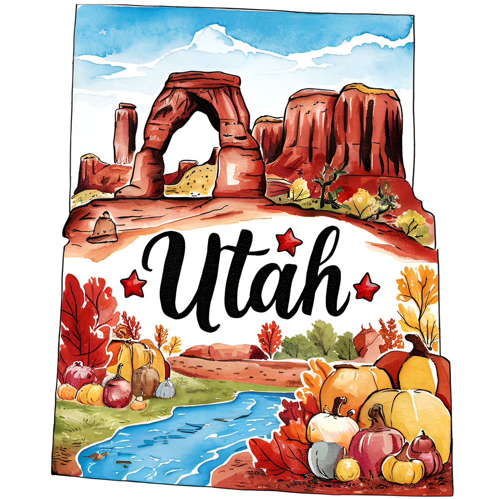 Classic US States Fabric Panel 50