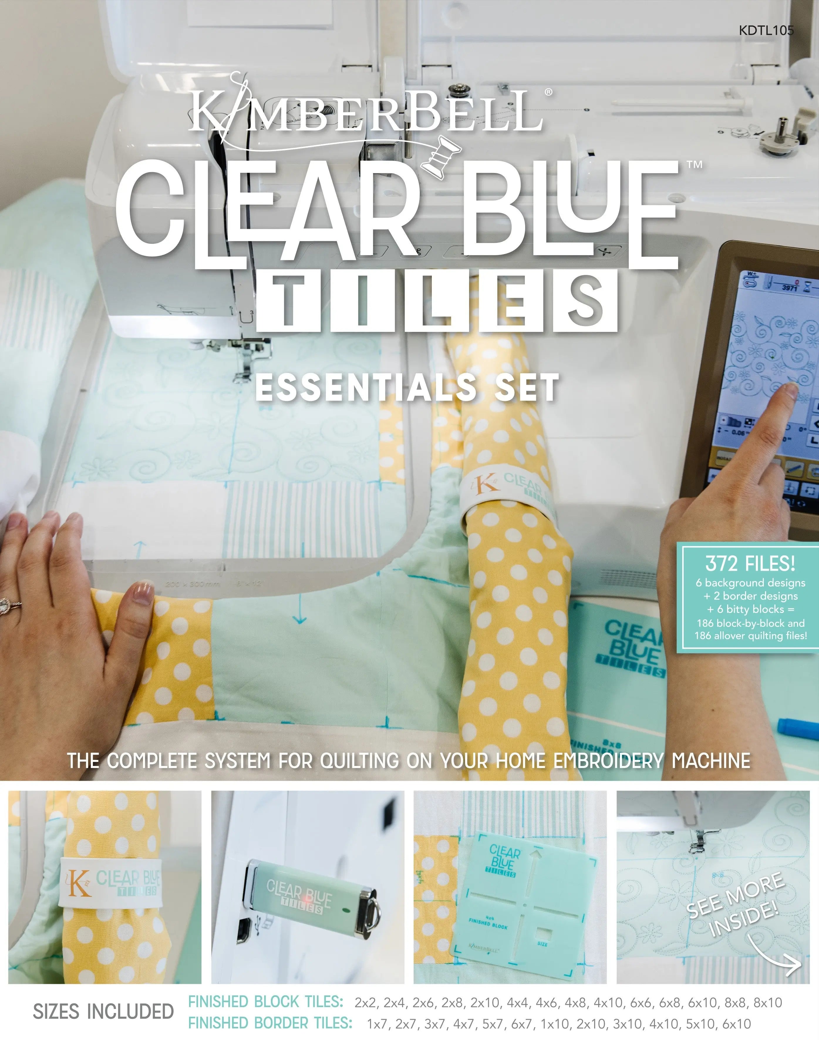 Clear Blue Tiles Essentials Set - Linda's Electric Quilters