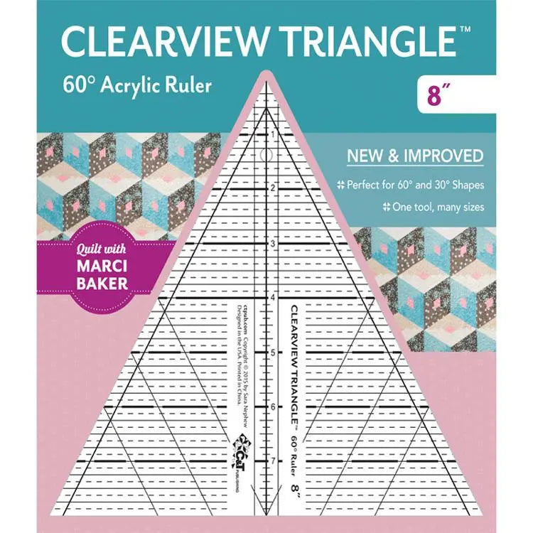Clearview Triangle 8" Acrylic Ruler by C&T Publishing - Linda's Electric Quilters