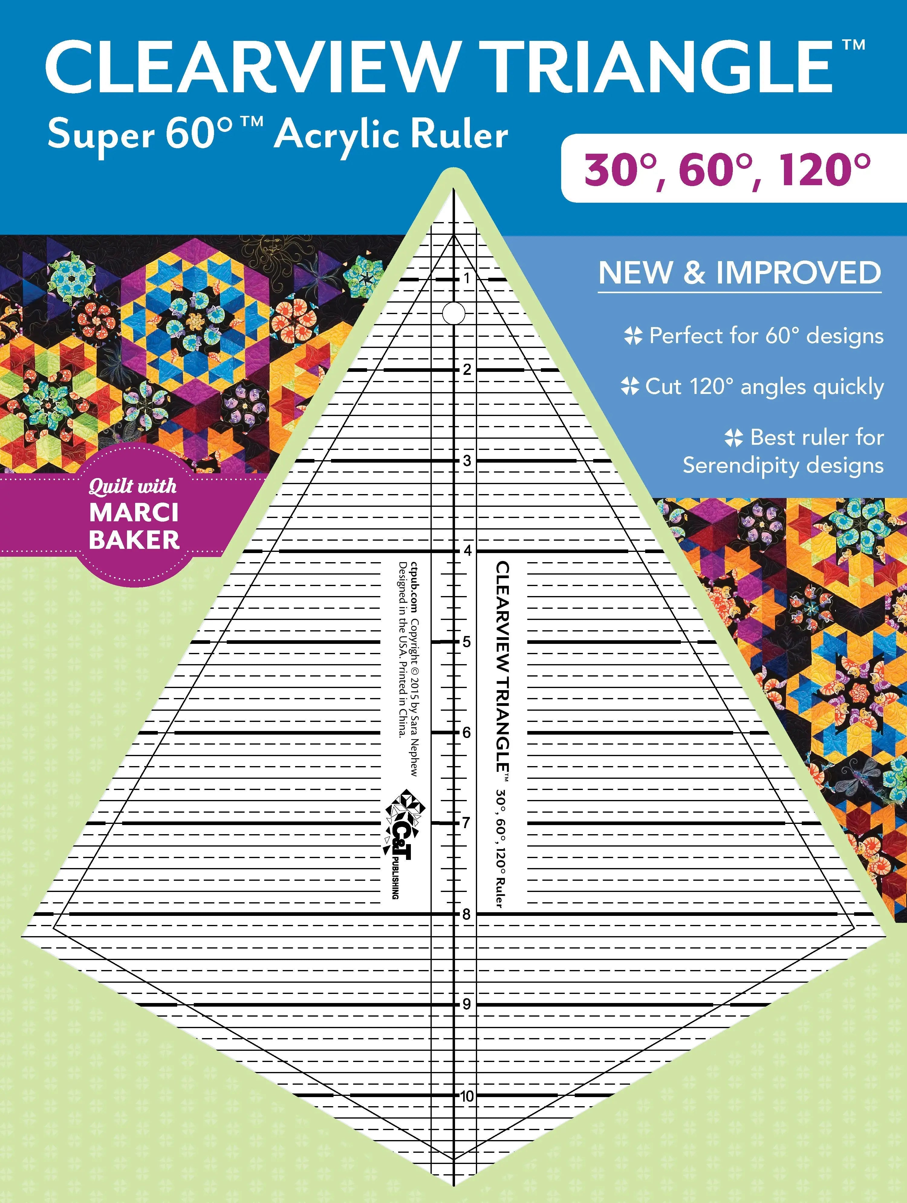 Clearview Triangle Super 60 Ruler 11in - Linda's Electric Quilters