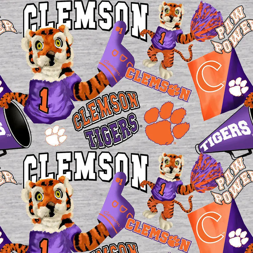 Sykel Clemson Tigers mascot licensed collegiate quilting cotton by the yard