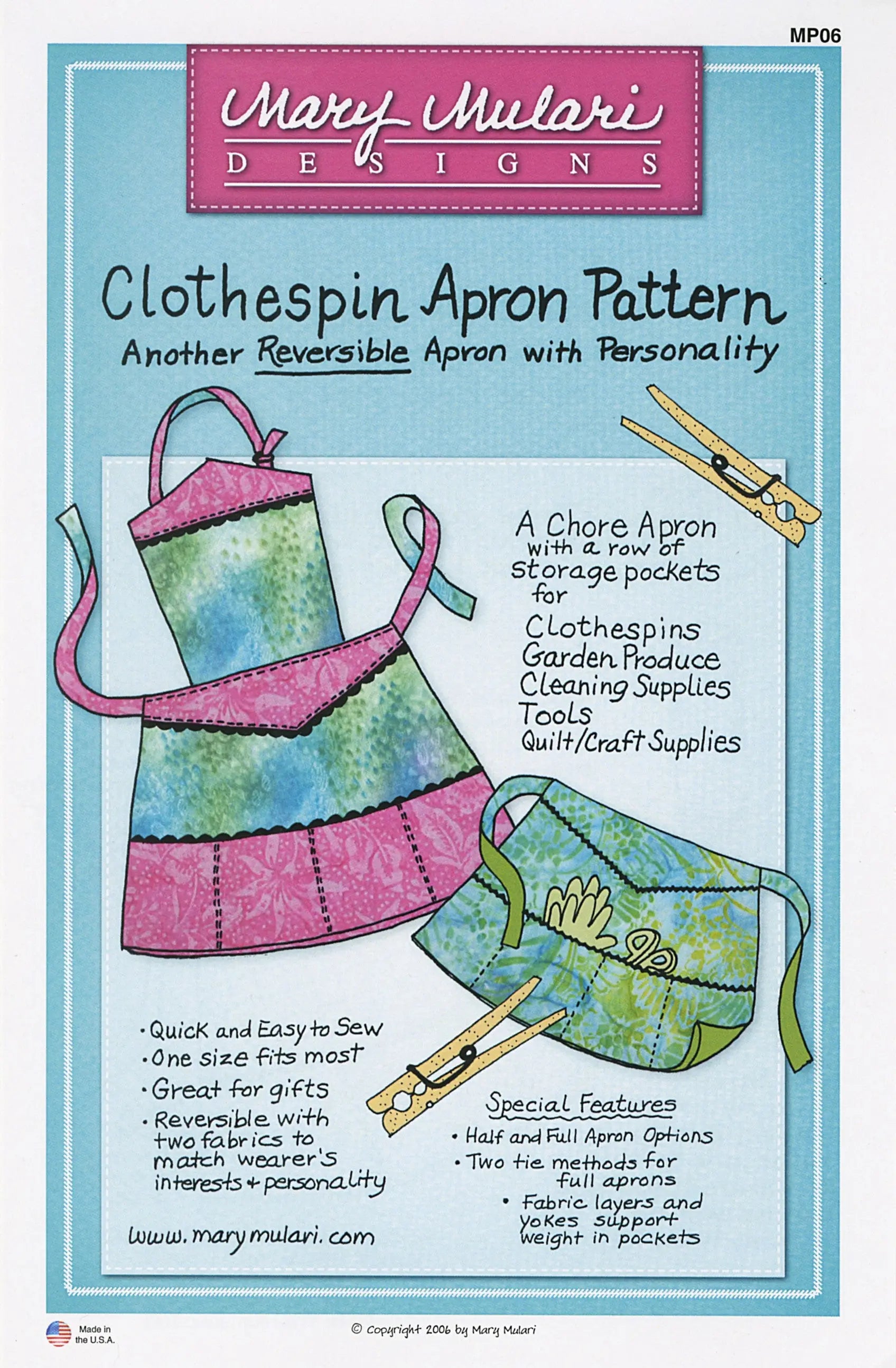 Clothespin Apron - Linda's Electric Quilters