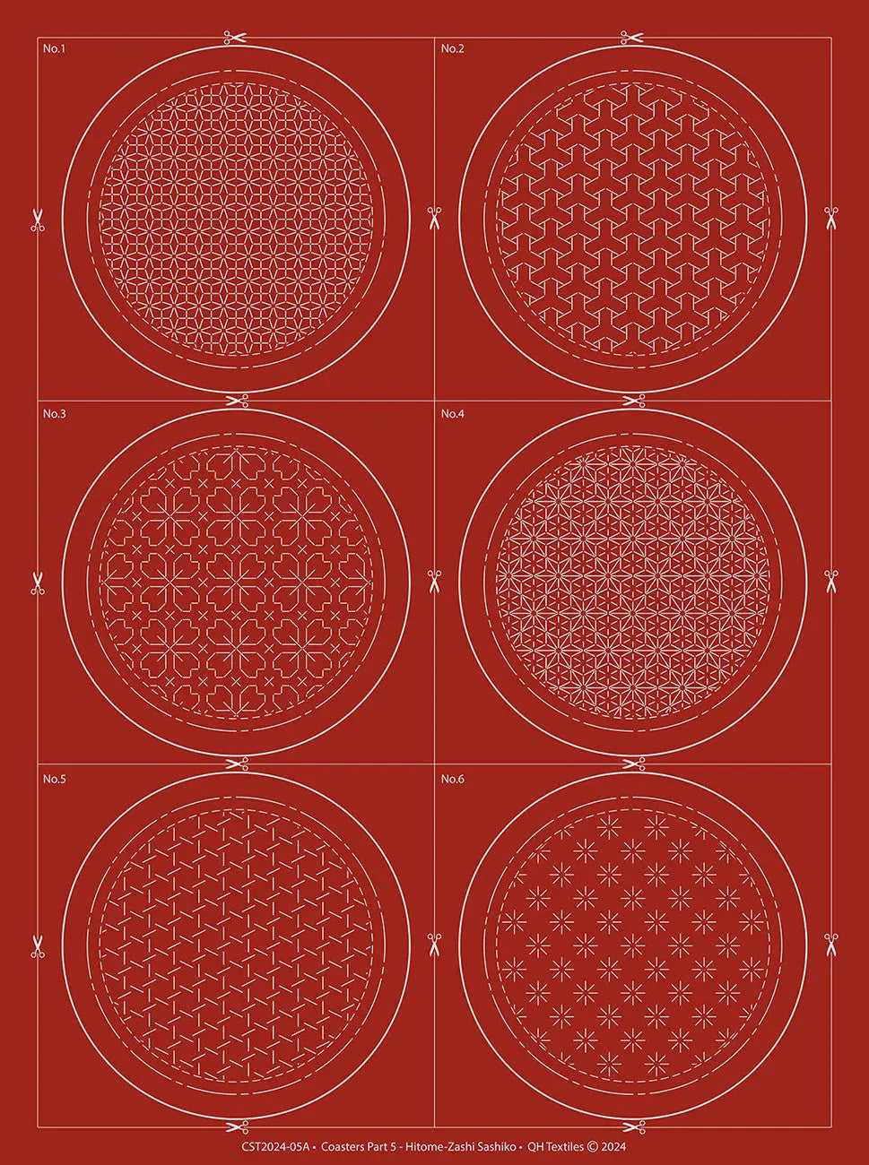 Coaster Part 5 Hitome-Zashi Coaster Kit Brick - Linda's Electric Quilters